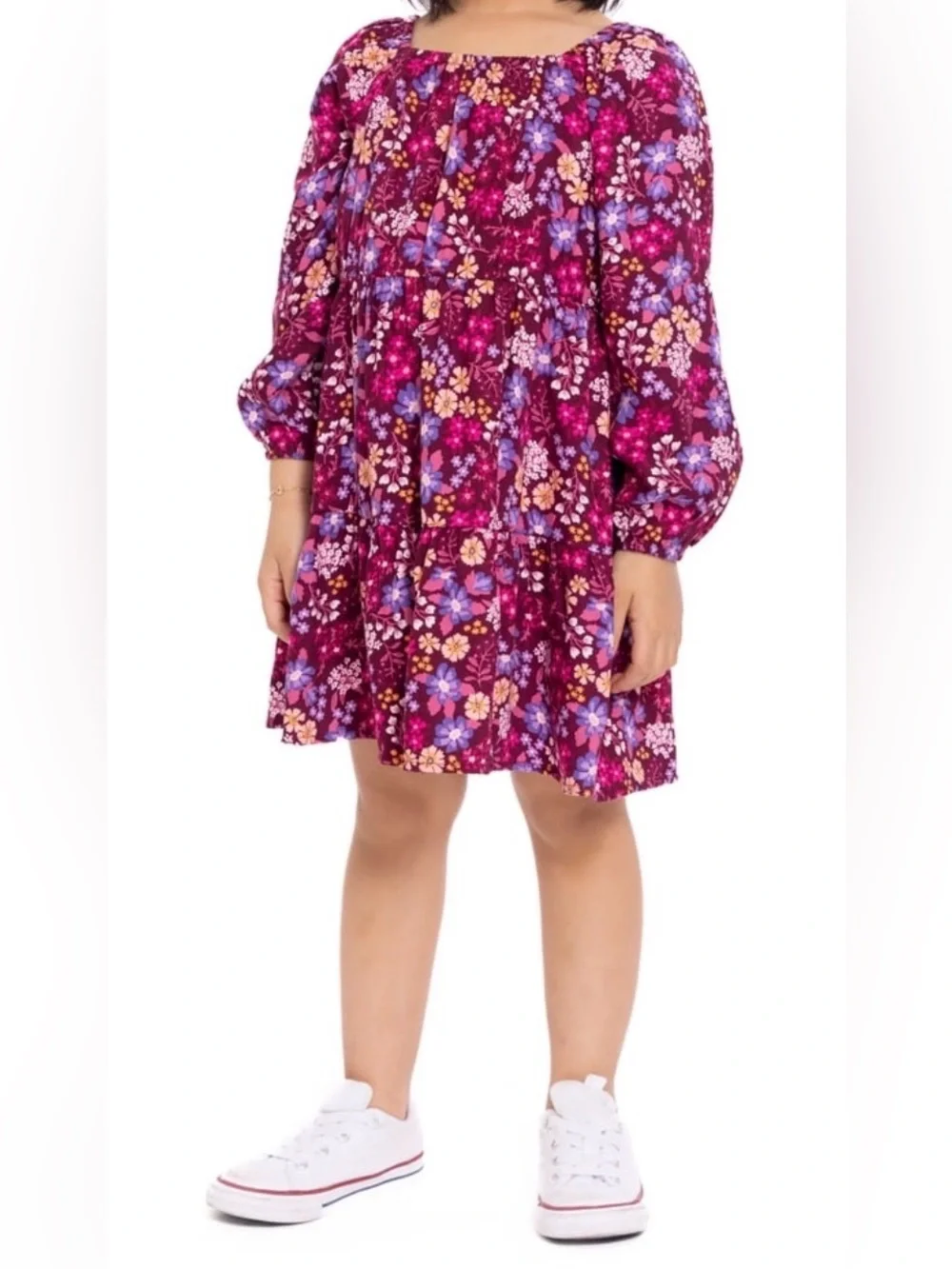Wonder Nation Girls 2T Purple Floral Play Dress Boho Fall Fairy Cottagecore